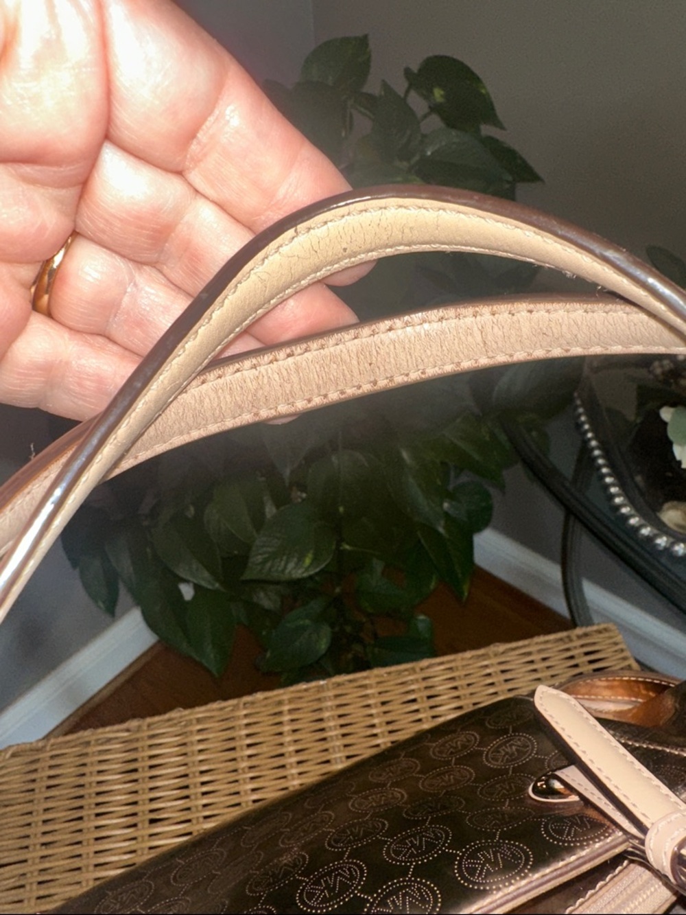 Michael Kors  Gold Embossed MK Signature Tote excellent condition - Picture 4 of 13